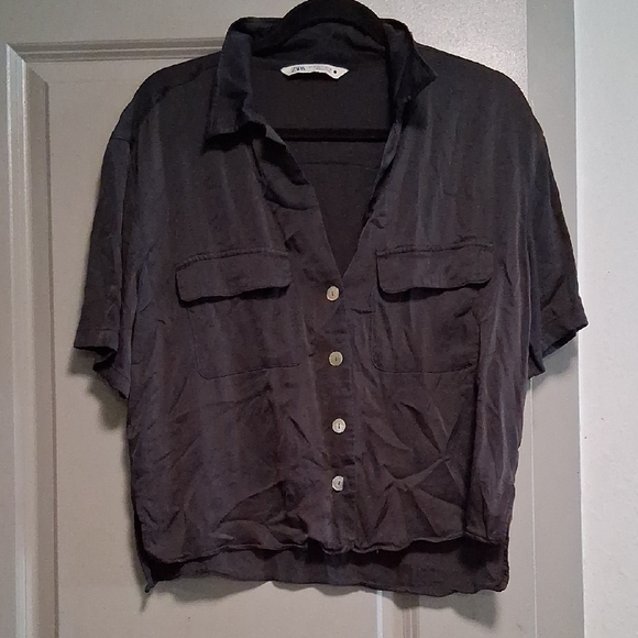 Zara Tops - Zara Black Button-Down Shirt